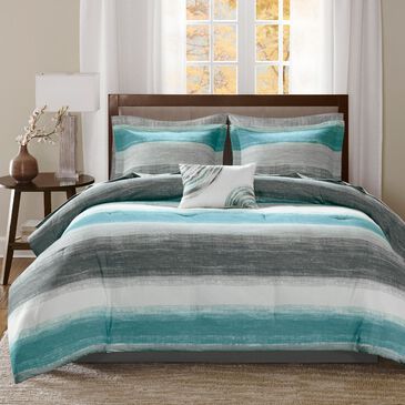 Hampton Park Saben 9-Piece California King Comforter Set in Aqua, , large