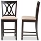 Baxton Studio Reneau Counter Height Pub Chair with Sand Cushion in Espresso Brown (Set of 2), , large