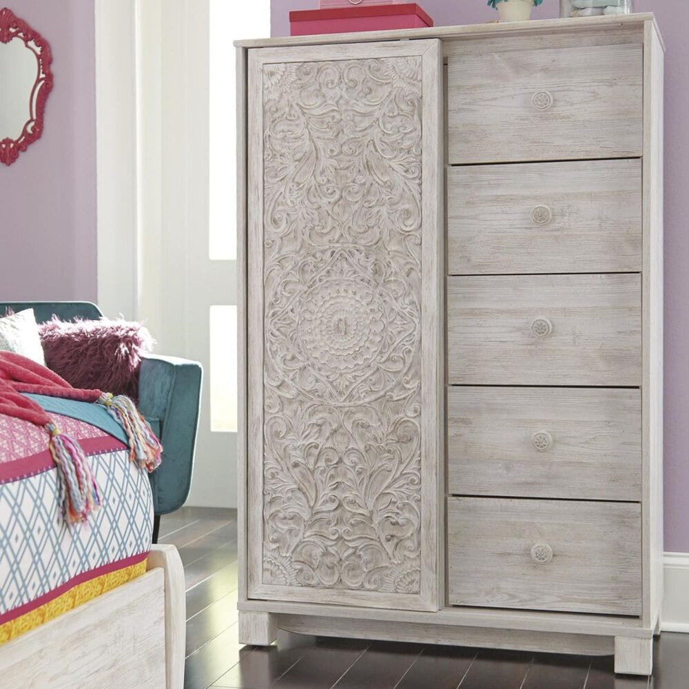 Ashley Paxberry 4-Piece Full Bedroom Set in Whitewash, , large