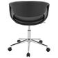 LumiSource Curvo Swivel Task Chair with Black Faux Leather Cushion in Chrome, , large