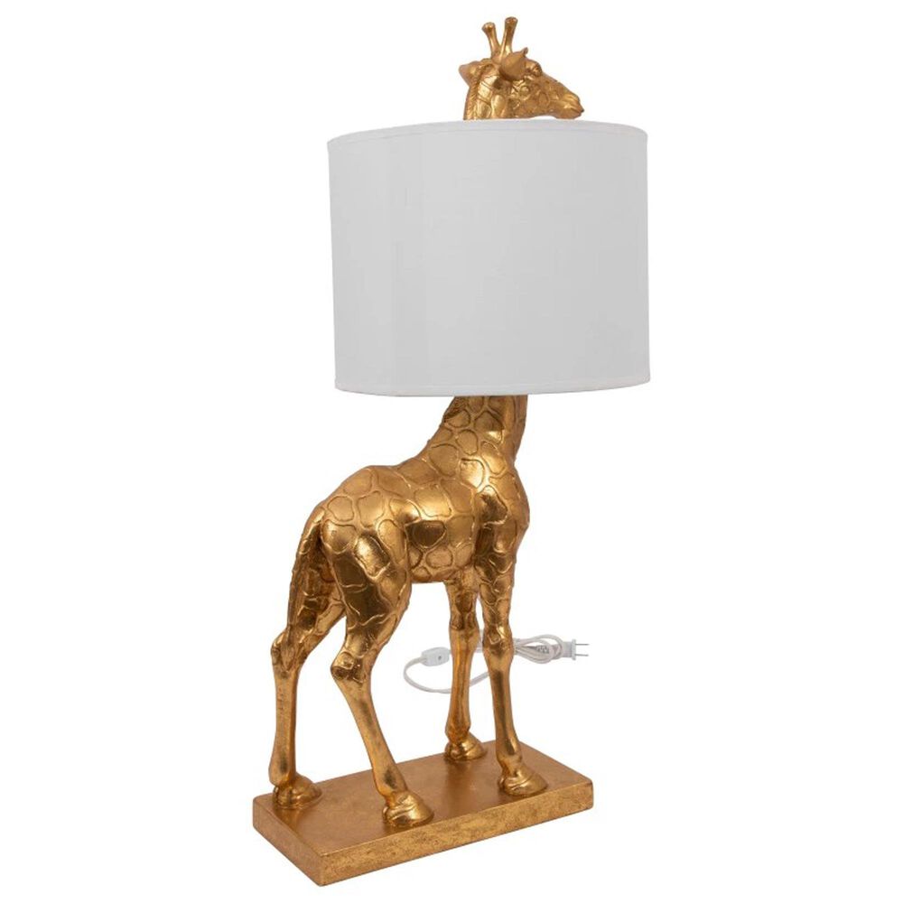 Creative Coop Serengeti Giraffe Table Lamp in Distressed Gold, , large