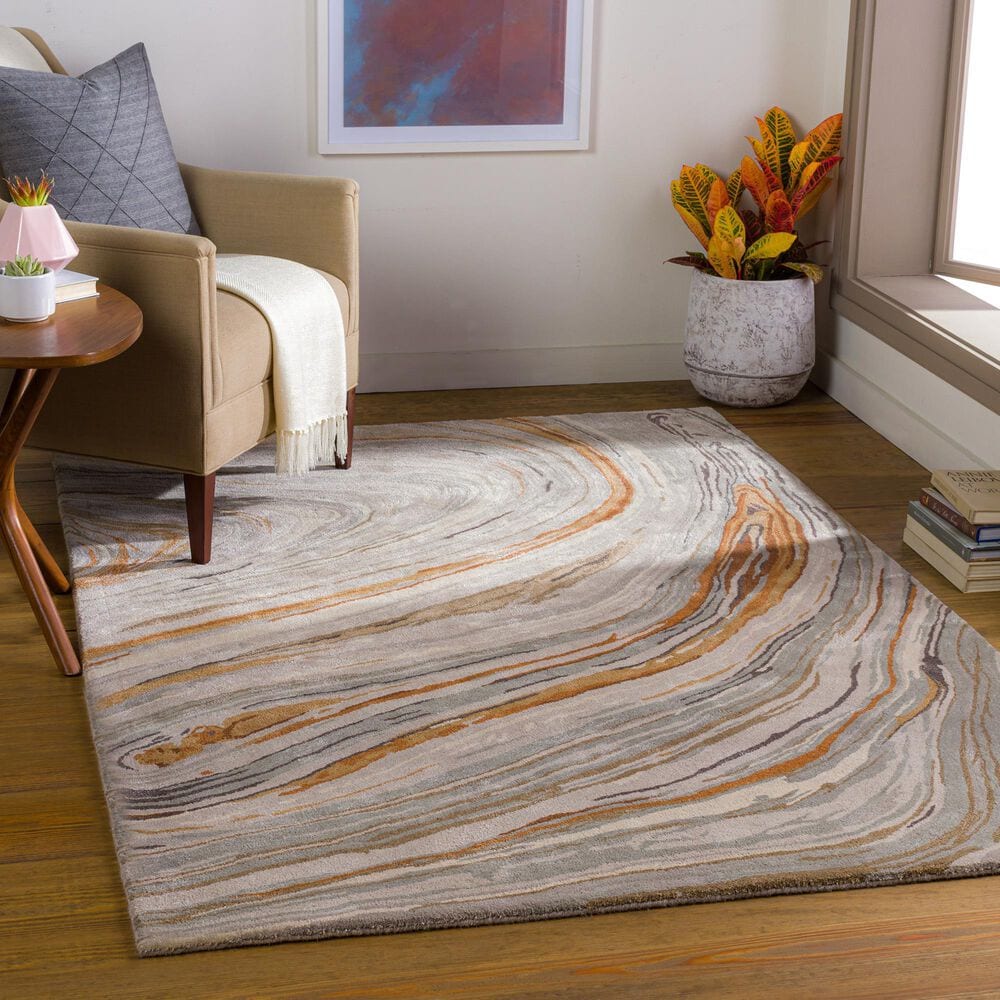 Surya Kavita 12&#39; x 15&#39; Charcoal, Dark Brown, Camel, Gray and Tan Area Rug, , large