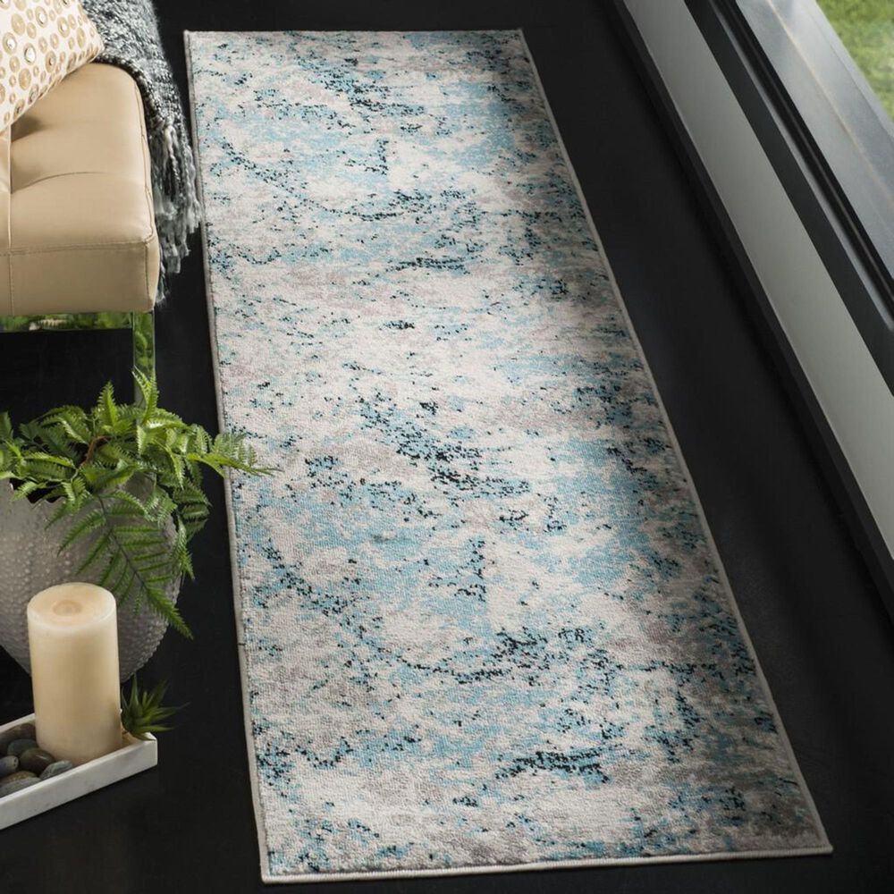 Safavieh Skyler SKY186M 2&#39; x 8&#39; Blue and Ivory Scatter Rug, , large