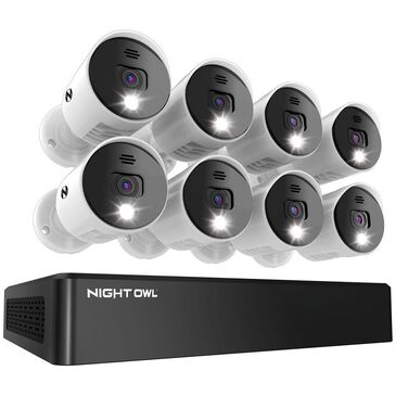 Night Owl 8-Channel, 8-Camera (White) Wired Indoor/Outdoor 4K Ultra HD 2TB DVR Spotlight Surveillance System, , large