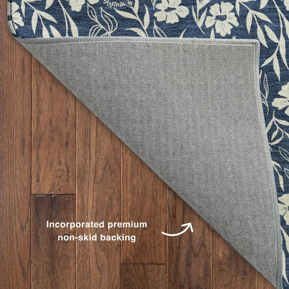 Dalyn Rug Company Soft Essentials Floral Navy 8' Round Indoor/Outdoor Area Rug, , large