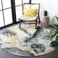 Safavieh Barbados Tropical Botanical 8" Round Grey and Gold Indoor/Outdoor Area Rug, , large