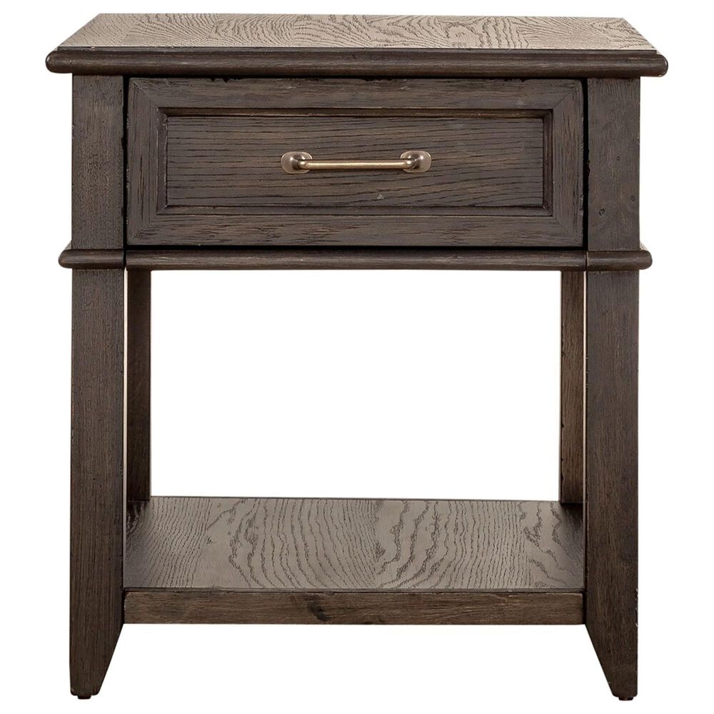 Belle Furnishings Mill Creek 1-Drawer End Table in Peppercorn, , large