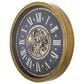 Yosemite Home Decor Aged Roman Gear Wall Clock in Gold and Black, , large