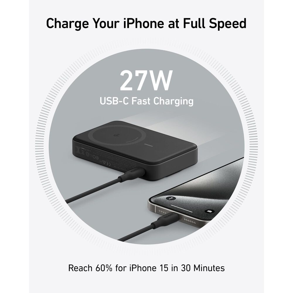Anker MagGo Wireless Power Bank with Display in Black, , large