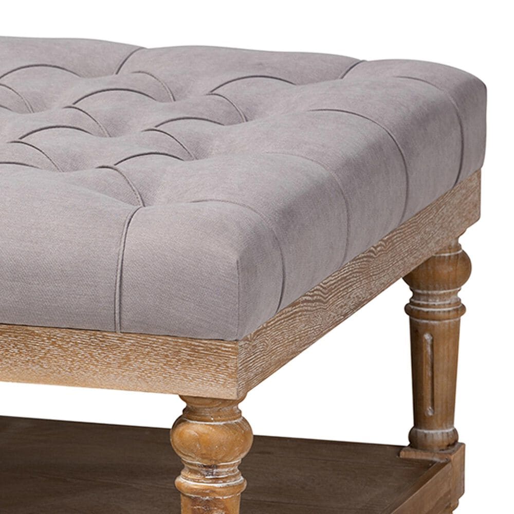 Baxton Studio Lindsey Cocktail Ottoman in Grey, , large