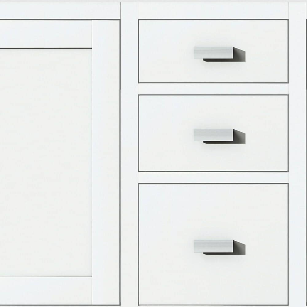 James Martin Vanities Addison 72&quot; Double Bathroom Vanity in Glossy White with 3 cm Victorian Silver Quartz Top and Rectangular Sinks, , large
