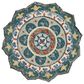L&R Resources Sinuous Eclectic Floral Mandala 6" Scalloped Green and Multicolor Area Rug, , large