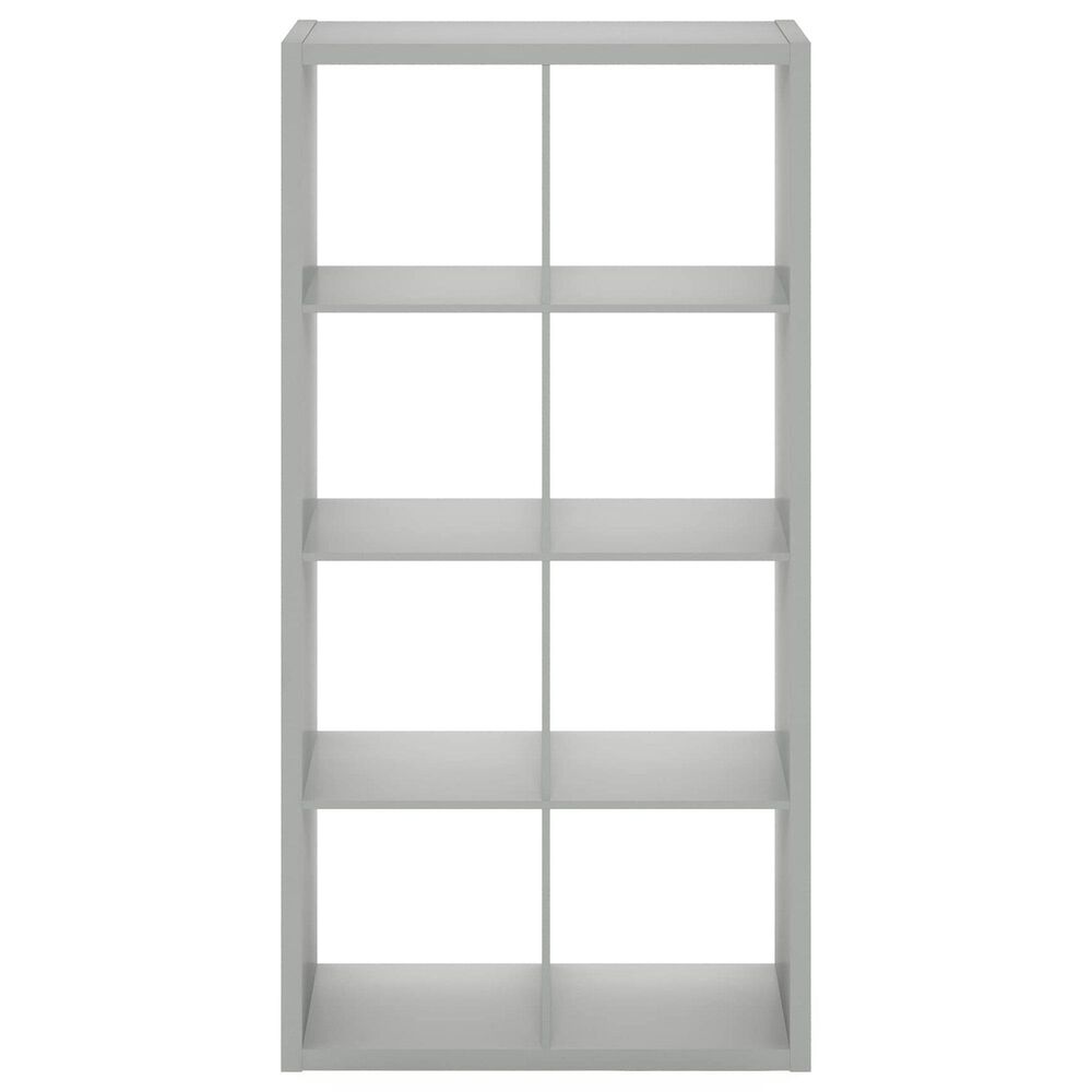 HOMLUX 8-Cube Reversible Open Back Bookshelf in Light Grey, , large