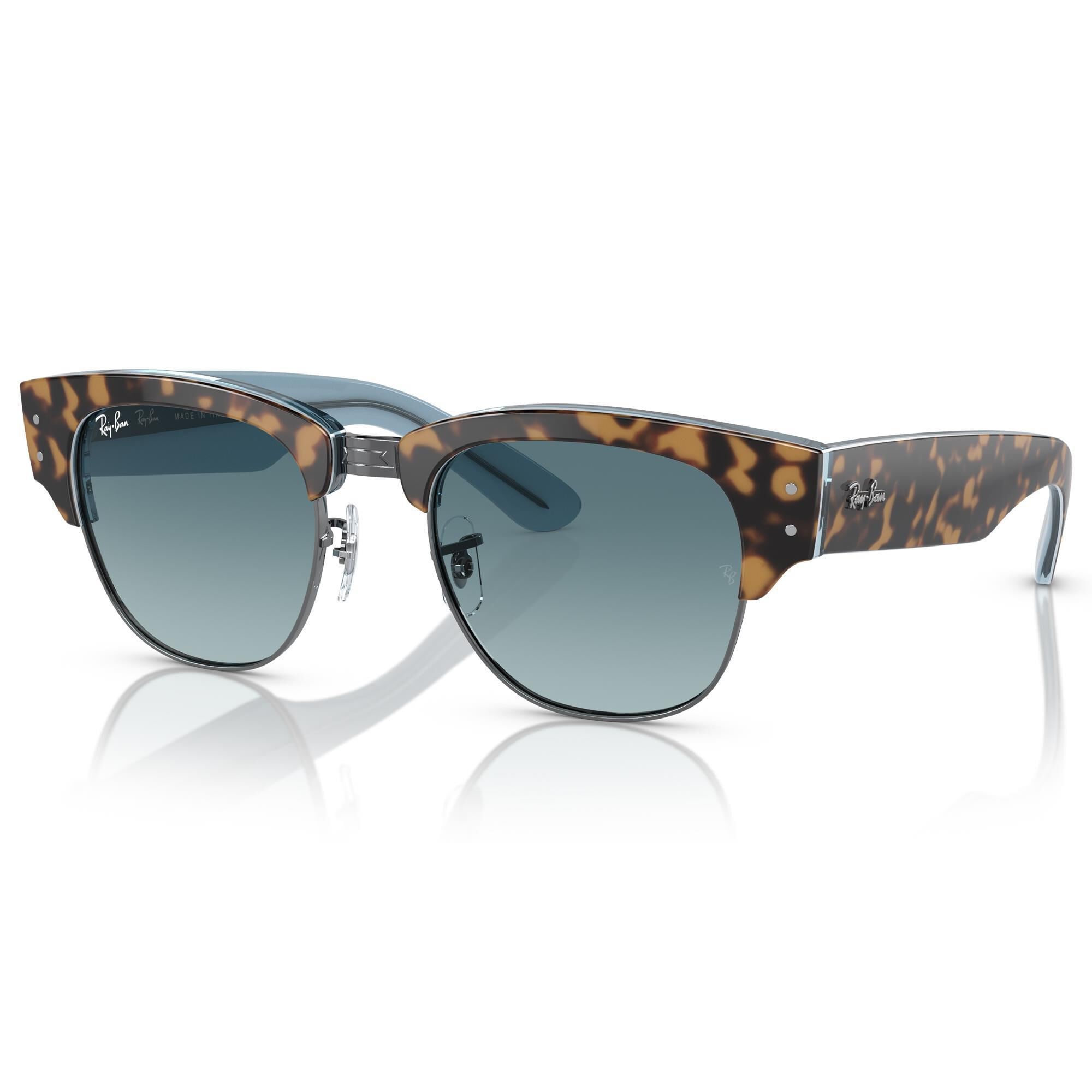 Ray Ban Mega Clubmaster Sunglass with Blue Lenses in Polished