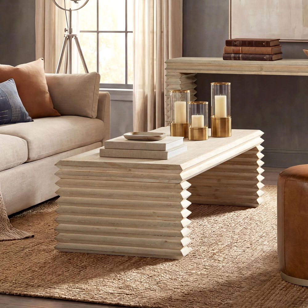Jennifer Taylor Home Veda Coffee Table in Whitewashed Natural, , large