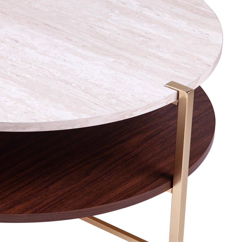 Southern Enterprises Ardmillan Coffee Table in Brass, Tobacco, and White, , large