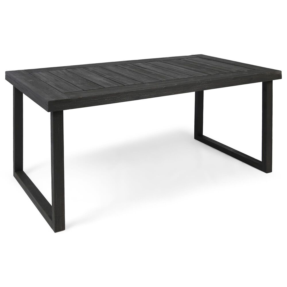 Hearth and Haven 6-Piece Outdoor Dining Set with Light Grey Cushions in Dark Grey, , large