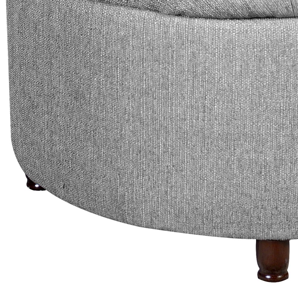 Regency Global Sourcing Knight 28" Round Storage Ottoman in Gray, , large