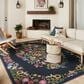 Rifle Paper Co. x Loloi Perennial Blossom 6"7" x 9"4" Navy Area Rug, , large