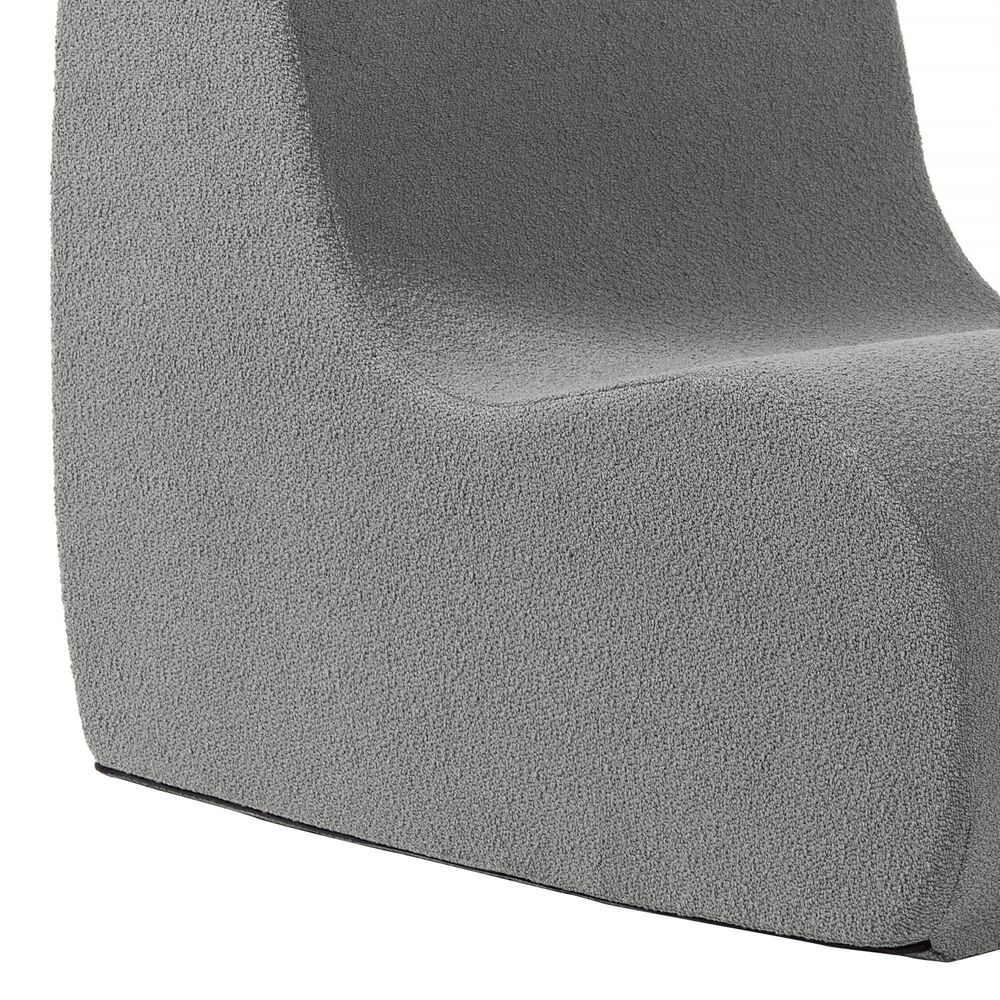Jaxx Uptown Modern Armless Accent Chair in Boucle Dark Grey, , large