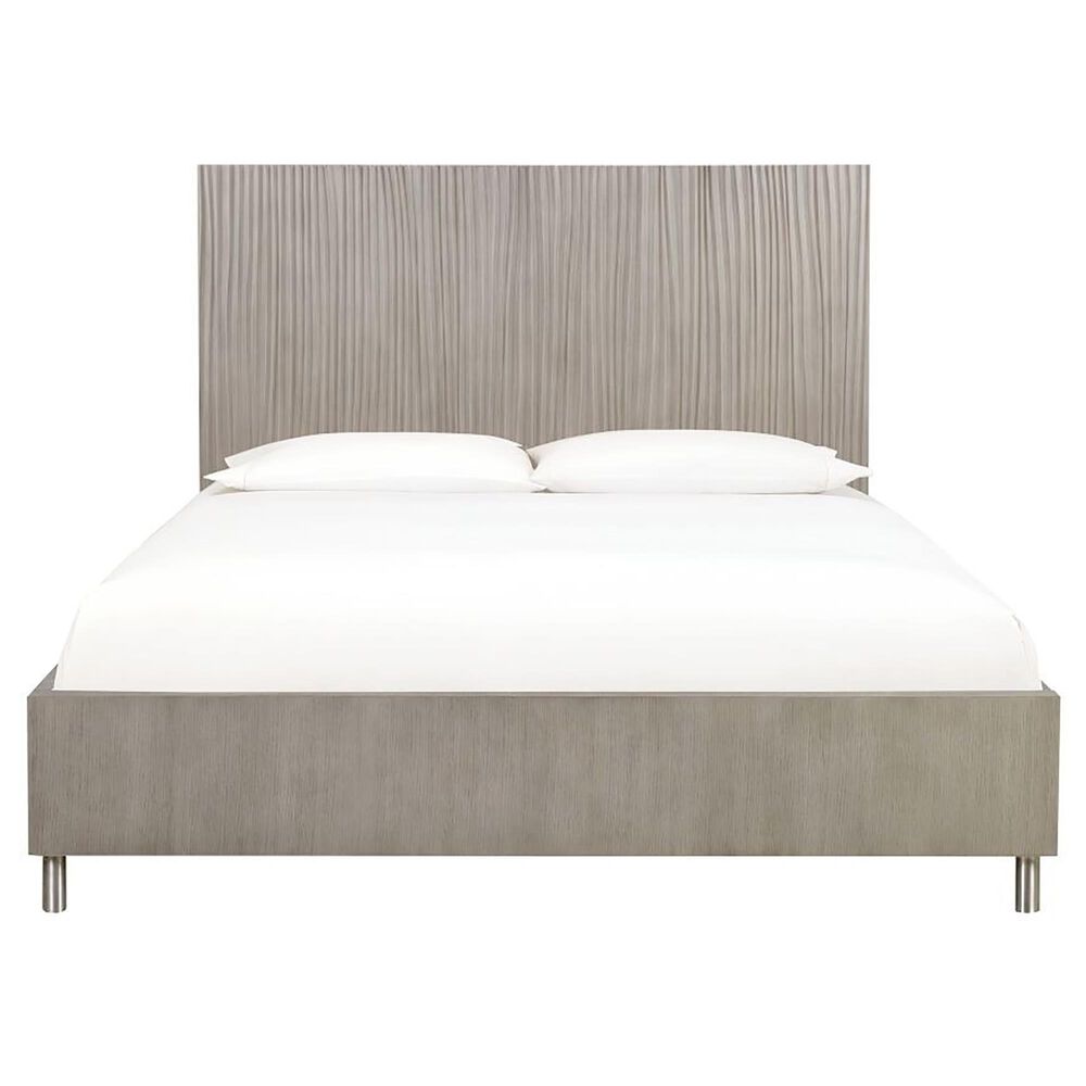 Urban Home Argento Queen Platform Bed in Misty Grey and Stainless Steel, , large