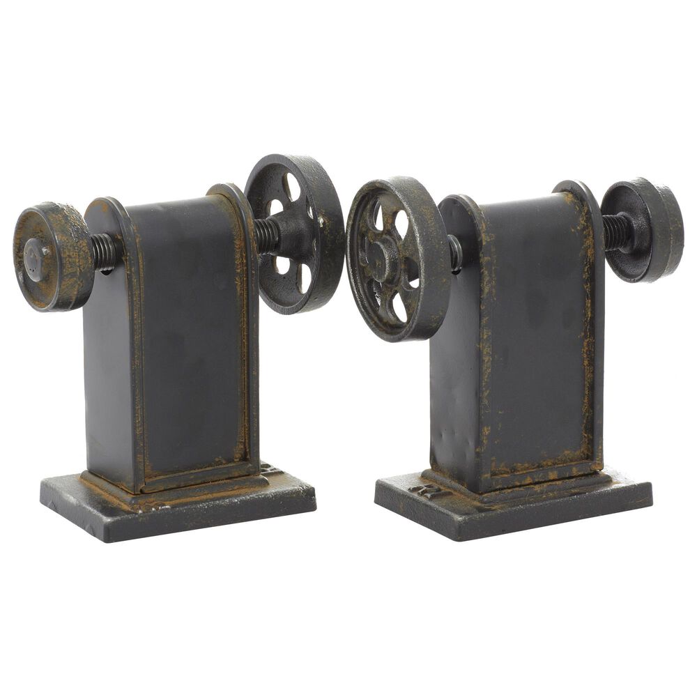 Maple and Jade Metal Bookends in Black (Set of 2), , large