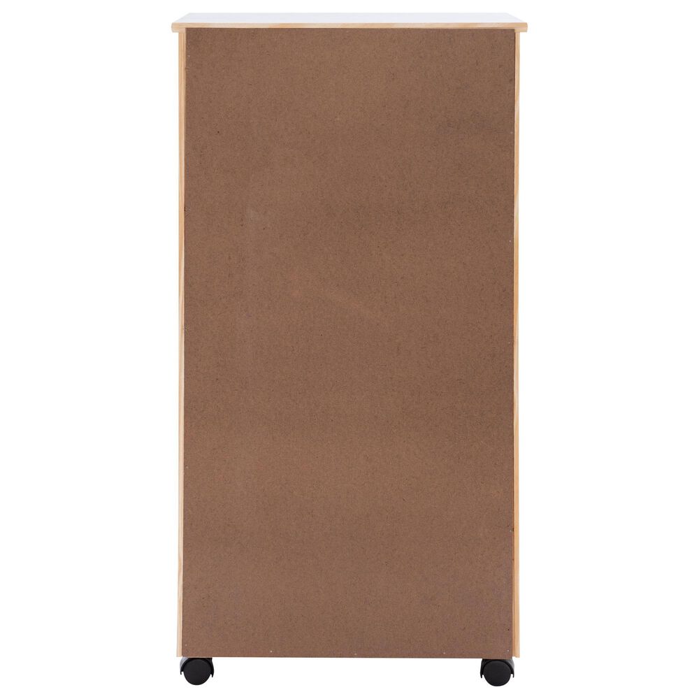 Linon Home Decor Cary 8-Drawer Rolling Cart in White Wash, , large