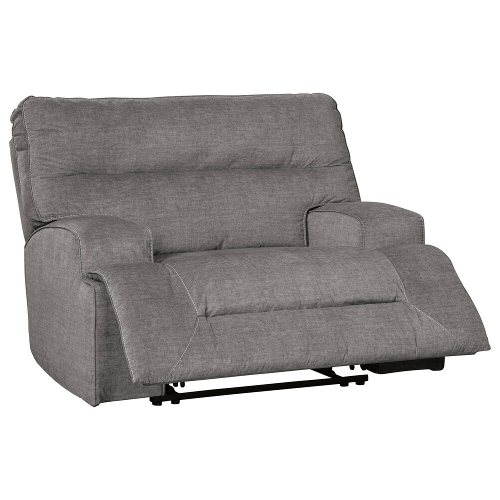 Benchcraft Coombs Wide Seat Power Recliner in Charcoal, , large