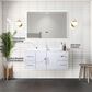 Lexora Home Geneva 48" Single Bathroom Vanity in Glossy White with 2 cm White Quartz Top and Rectangular Sink, , large