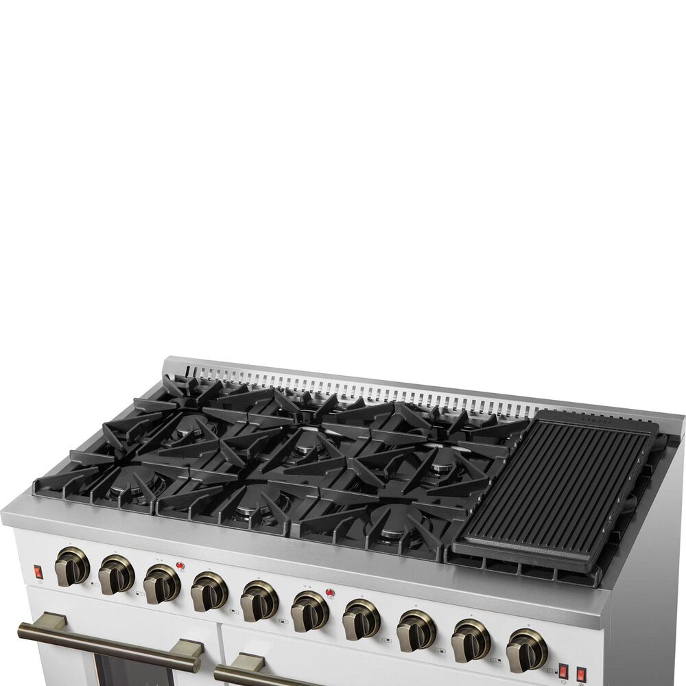 Forno Galiano 48" Freestanding Gas Range in White, , large