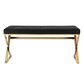 Southern Enterprises Glam Button Tufted Bench in Black and Gold, , large
