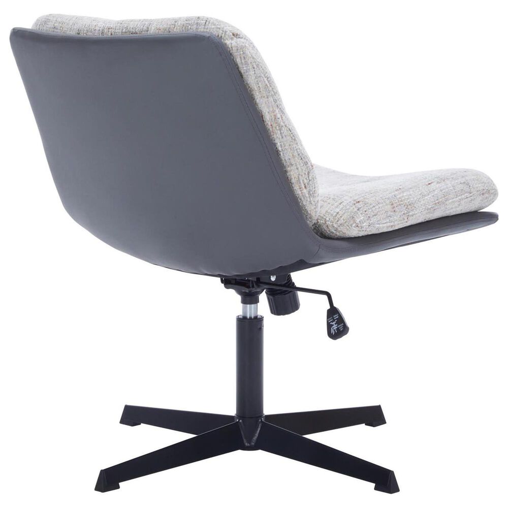 Impressions Vanity Alicia Vanity Chair with White Tweed Cushion in Black, , large