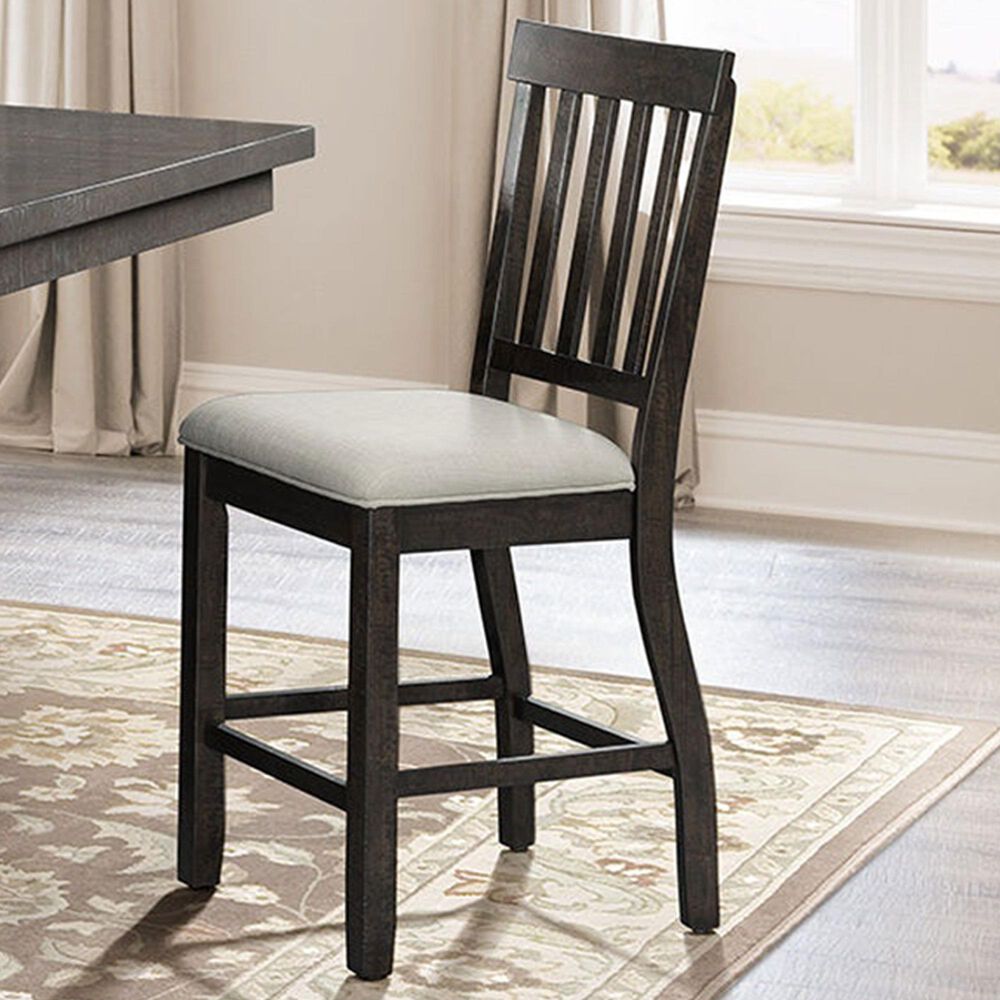 Mayberry Hill Stone 24&quot; Slat Back Counter Stool in Dark Ash, , large