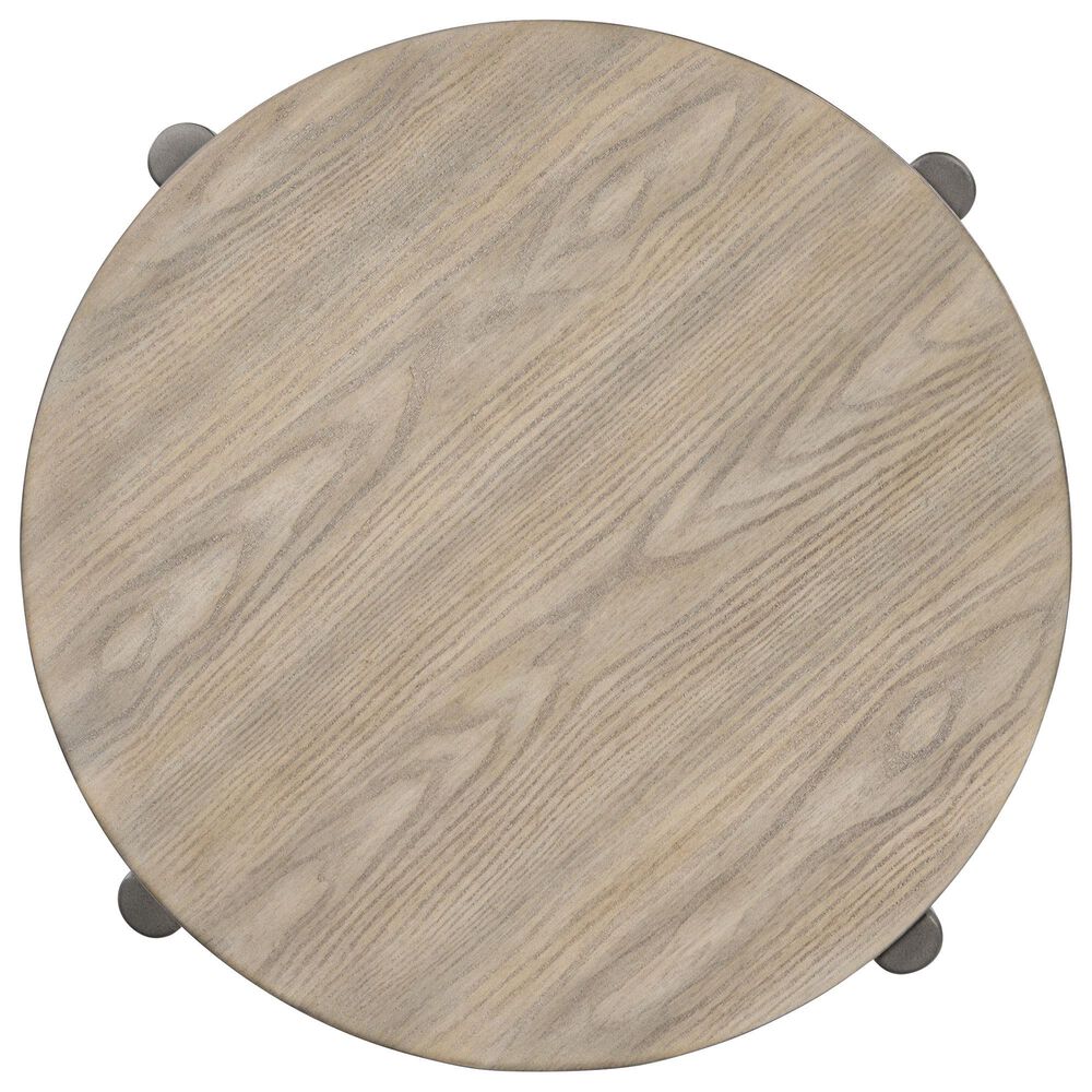 Ashley Dyonton Round End Table in Light Grayish Brown and Gunmetal, , large