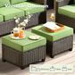 HOMLUX 8-Piece Patio Conversation Set with Fire Pit Table in Green, , large