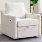 Hearth and Haven Swivel Arm Chair with USB Type-C Ports in White, , large