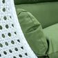 Leisuremod 2-Seat Hanging Egg Swing Chair with Dark Green Cushion in White, , large