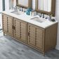 James Martin Vanities Portland 72" Double Bathroom Vanity in Whitewashed Walnut with 3 cm Ethereal Noctis Quartz Top and Rectangular Sinks, , large