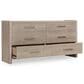 Urban Home Gardenia 6-Drawer Oak Wood Dresser in Chai, , large