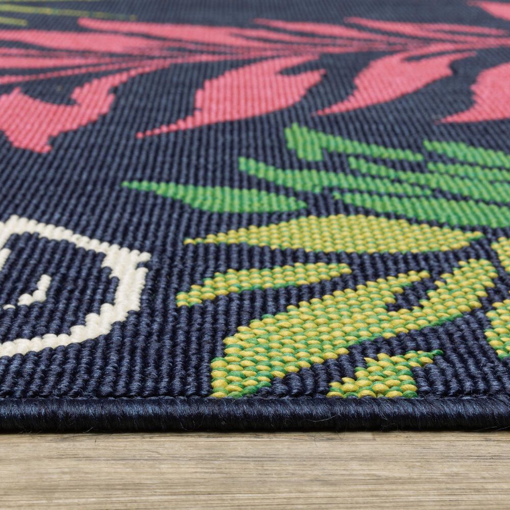 Oriental Weavers Havana HAV07 Navy and Multicolor 9'10" x 12'10" Indoor/Outdoor Area Rug, , large