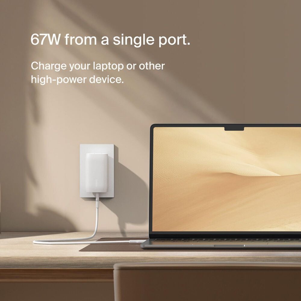 Belkin BoostCharge 67W 3-Port USB-C Charger with PPS in White, , large