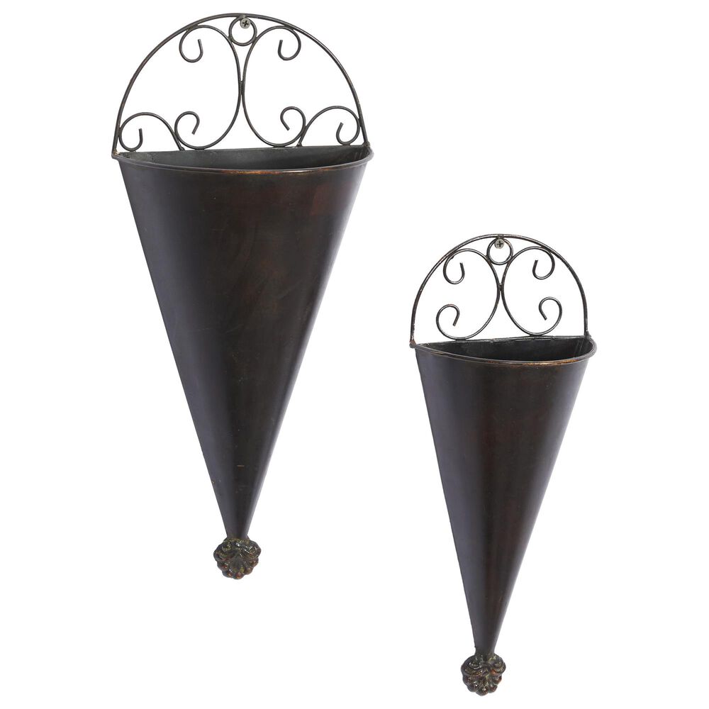 Maple and Jade Wall Planter in Black (Set of 2), , large