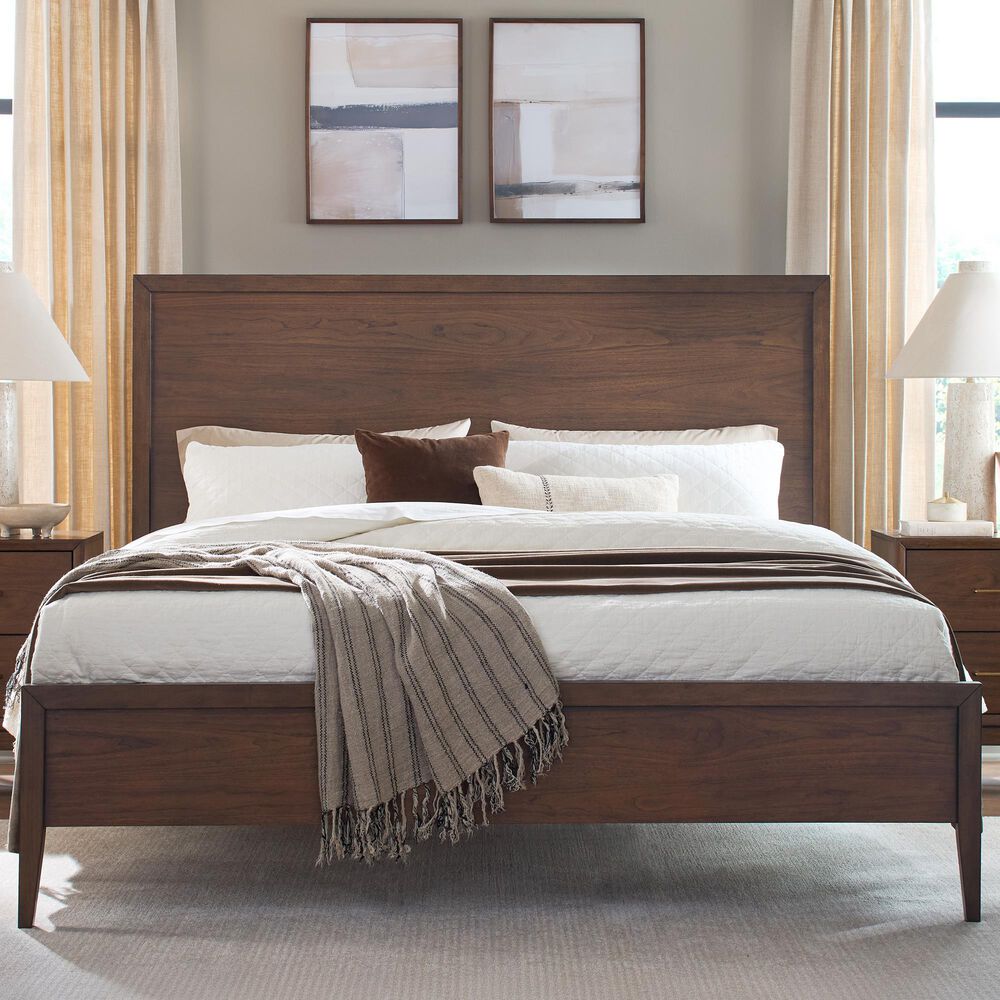 Riva Ridge Jasper Queen Panel Bed in Modern Walnut, , large