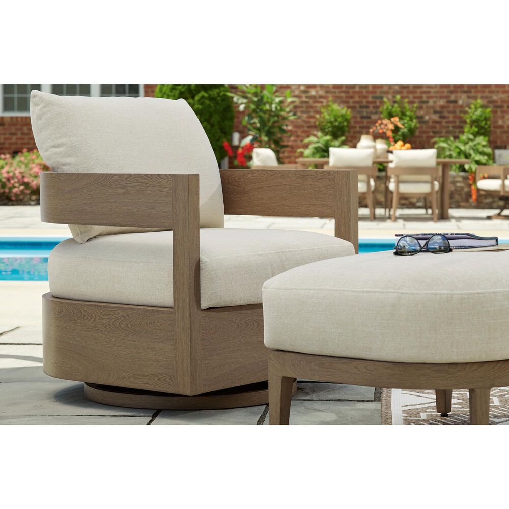Ashley Serene Bay Swivel Glider Chair in White, , large