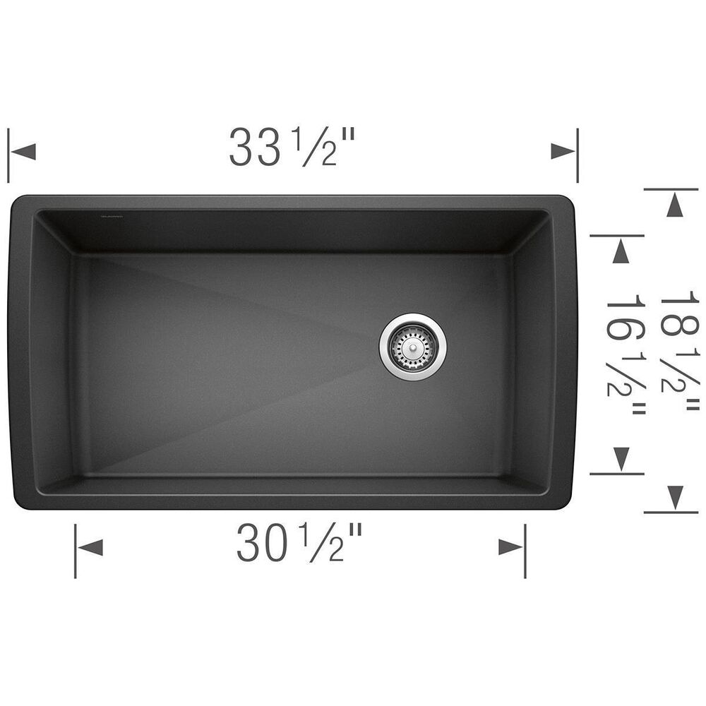 Blanco Diamond Super Single Bowl Kitchen Sink in Anthracite, , large