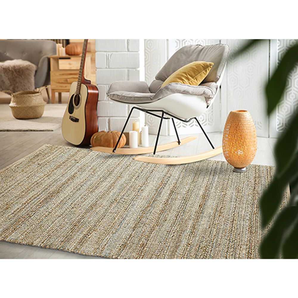 L&amp;R Resources Natural Fiber Teal 7'9" x 9'9" Area Rug, , large