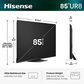 Hisense 85" Class UR8 RGB Mini-LED Series UHD 4K HDR - Smart Google TV with 5.1.4 Channel Soundbar System in Black, , large