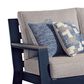 Ashley East Beach Stationary Sofa with Beige Cushions in Navy Blue and Driftwood, , large