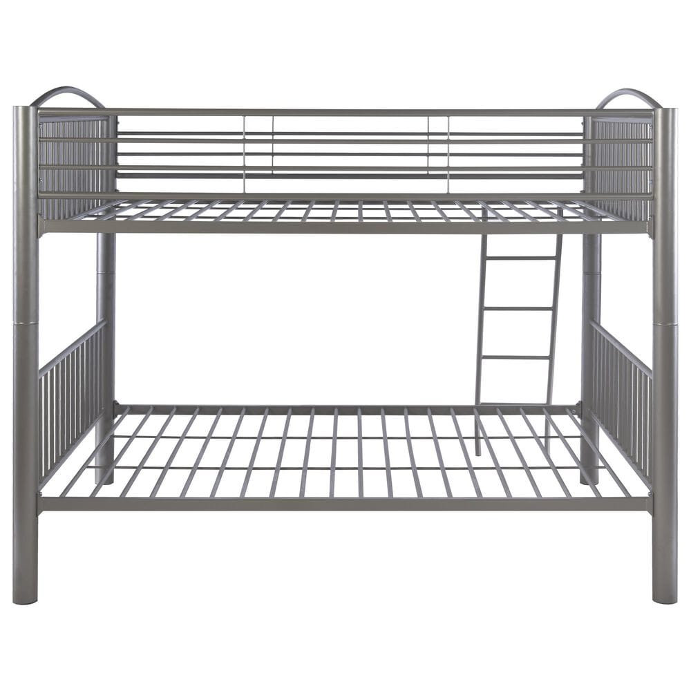 Linon Home Decor Heavy Full Over Full Bunk Bed in Pewter, , large