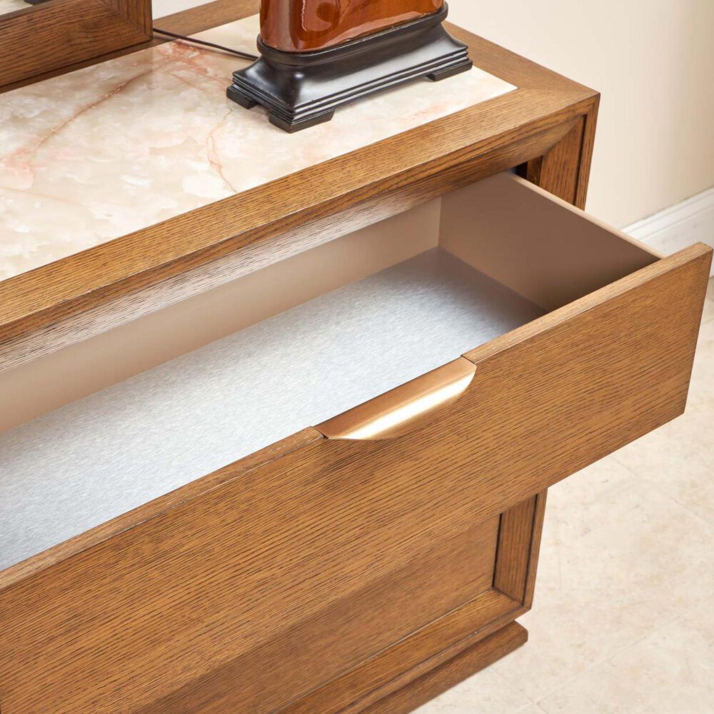 Vista Haus Portrait 6-Drawer Large Dresser with LED Lights in Sienna Brown, , large